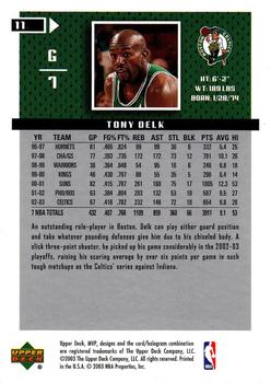 2003-04 Upper Deck MVP #11 Tony Delk Back