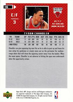 2003-04 Upper Deck MVP #16 Tyson Chandler Back