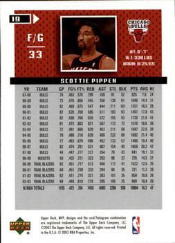 2003-04 Upper Deck MVP #19 Scottie Pippen Back