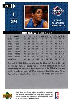 2003-04 Upper Deck MVP #44 Corliss Williamson Back
