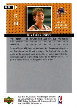 2003-04 Upper Deck MVP #49 Mike Dunleavy Back