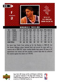 2003-04 Upper Deck MVP #55 Maurice Taylor Back