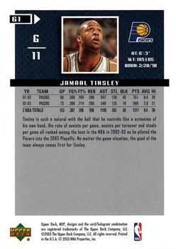 2003-04 Upper Deck MVP #61 Jamaal Tinsley Back