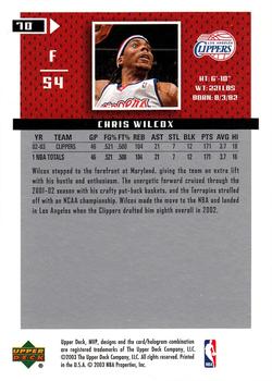 2003-04 Upper Deck MVP #70 Chris Wilcox Back