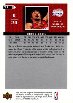 2003-04 Upper Deck MVP #71 Marko Jaric Back