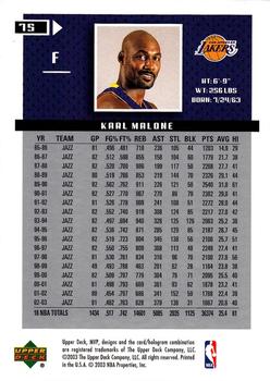 2003-04 Upper Deck MVP #75 Karl Malone Back