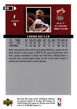 2003-04 Upper Deck MVP #90 Caron Butler Back