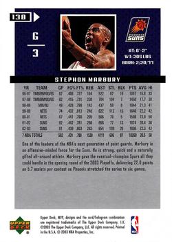 2003-04 Upper Deck MVP #138 Stephon Marbury Back