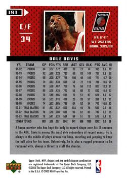 2003-04 Upper Deck MVP #151 Dale Davis Back