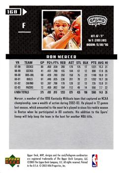 2003-04 Upper Deck MVP #168 Ron Mercer Back