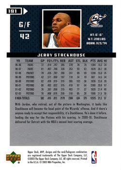 2003-04 Upper Deck MVP #191 Jerry Stackhouse Back
