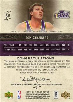 2006-07 Upper Deck Chronology - Autographs #88 Tom Chambers Back