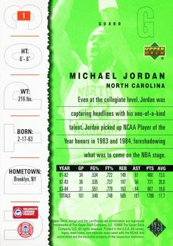 2003 UD Top Prospects #1 Michael Jordan Back
