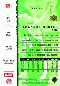 2003 UD Top Prospects #28 Brandon Hunter Back