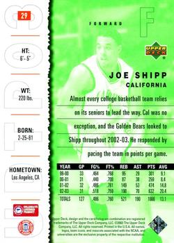 2003 UD Top Prospects #29 Joe Shipp Back