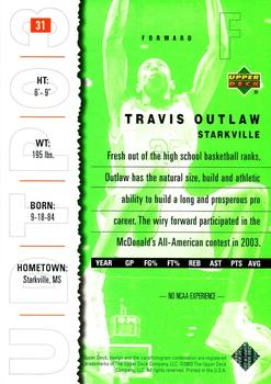 2003 UD Top Prospects #31 Travis Outlaw Back