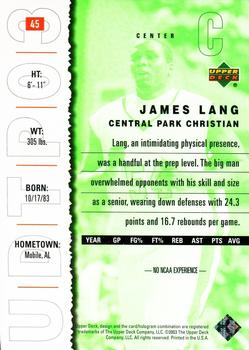 2003 UD Top Prospects #45 James Lang Back