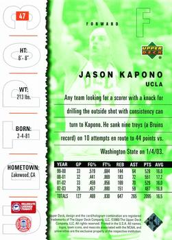2003 UD Top Prospects #47 Jason Kapono Back