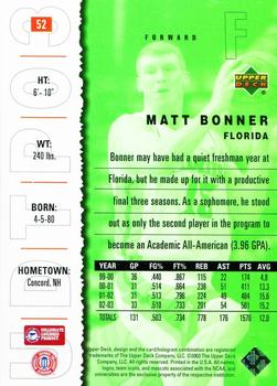2003 UD Top Prospects #52 Matt Bonner Back