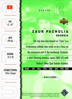 2003 UD Top Prospects #8 Zaur Pachulia Back