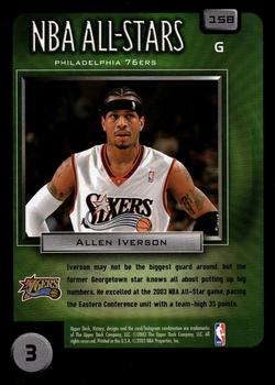 2003-04 Upper Deck Victory #158 Allen Iverson Back