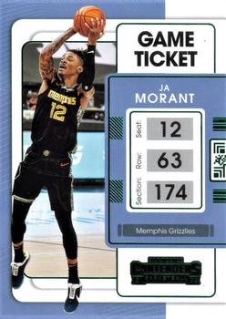 2021-22 Panini Contenders - Game Ticket Green #3 Ja Morant Front
