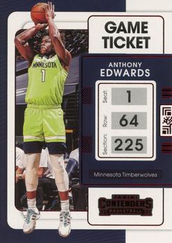 2021-22 Panini Contenders - Game Ticket Red #5 Anthony Edwards Front