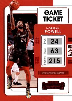 2021-22 Panini Contenders - Game Ticket Red #49 Norman Powell Front