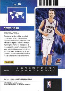 2021-22 Panini Contenders - International Ticket #10 Steve Nash Back