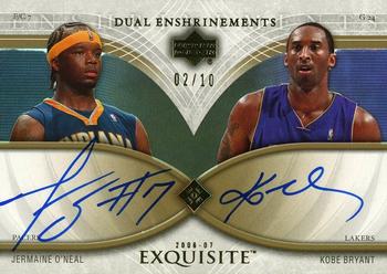2006-07 Upper Deck Exquisite Collection - Dual Enshrinements #DEX-OB Jermaine O'Neal / Kobe Bryant Front