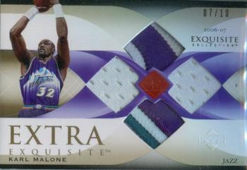 2006-07 Upper Deck Exquisite Collection - Extra Exquisite Jerseys and Patches #EE-KM Karl Malone Front