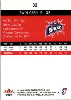 2004 Ultra WNBA #32 Swin Cash Back