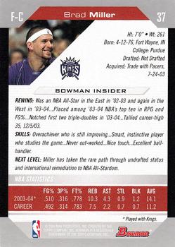 2004-05 Bowman #37 Brad Miller Back
