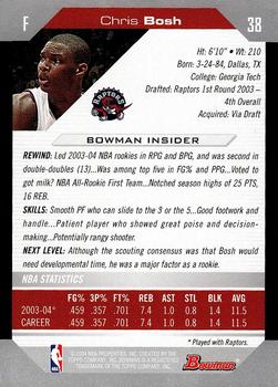 2004-05 Bowman #38 Chris Bosh Back