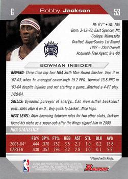 2004-05 Bowman #53 Bobby Jackson Back