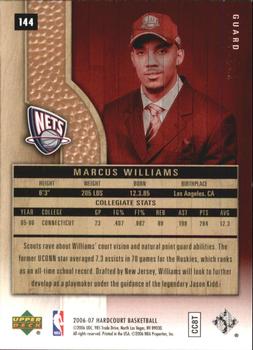 2006-07 Upper Deck Hardcourt - Copper #144 Marcus Williams Back