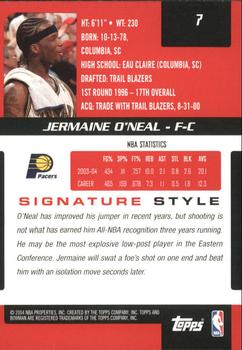 2004-05 Bowman Signature #7 Jermaine O'Neal Back