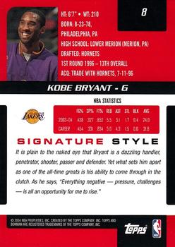2004-05 Bowman Signature #8 Kobe Bryant Back