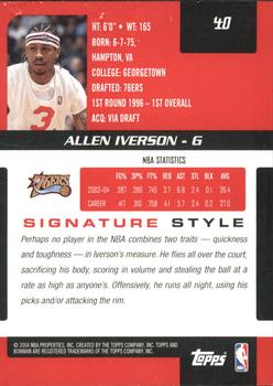 2004-05 Bowman Signature #40 Allen Iverson Back