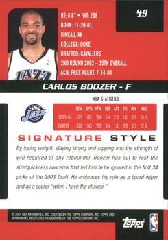 2004-05 Bowman Signature #49 Carlos Boozer Back