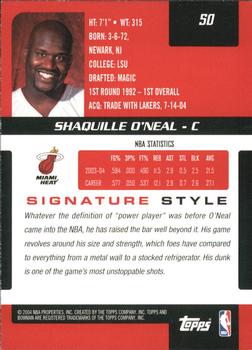 2004-05 Bowman Signature #50 Shaquille O'Neal Back