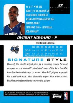 2004-05 Bowman Signature #56 Dwight Howard Back