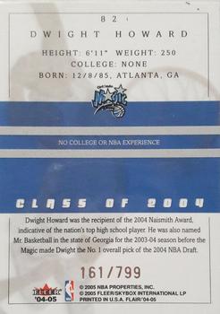 2004-05 Flair #82 Dwight Howard Back