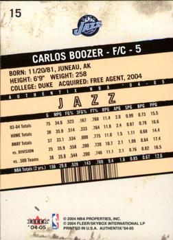 2004-05 Fleer Authentix #15 Carlos Boozer Back
