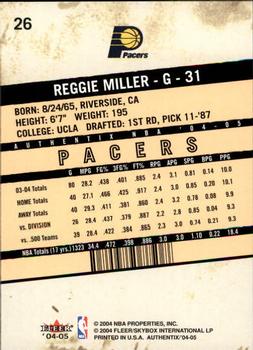2004-05 Fleer Authentix #26 Reggie Miller Back