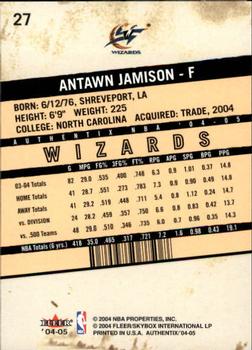 2004-05 Fleer Authentix #27 Antawn Jamison Back