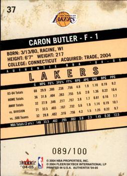 2004-05 Fleer Authentix #37 Caron Butler Back