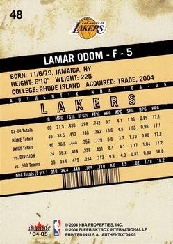 2004-05 Fleer Authentix #48 Lamar Odom Back