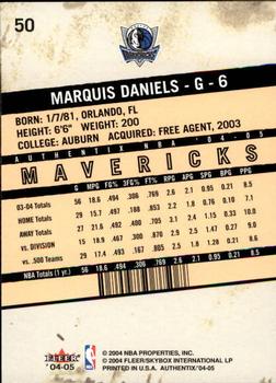 2004-05 Fleer Authentix #50 Marquis Daniels Back