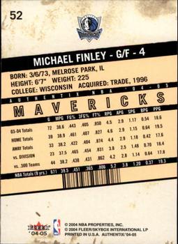 2004-05 Fleer Authentix #52 Michael Finley Back